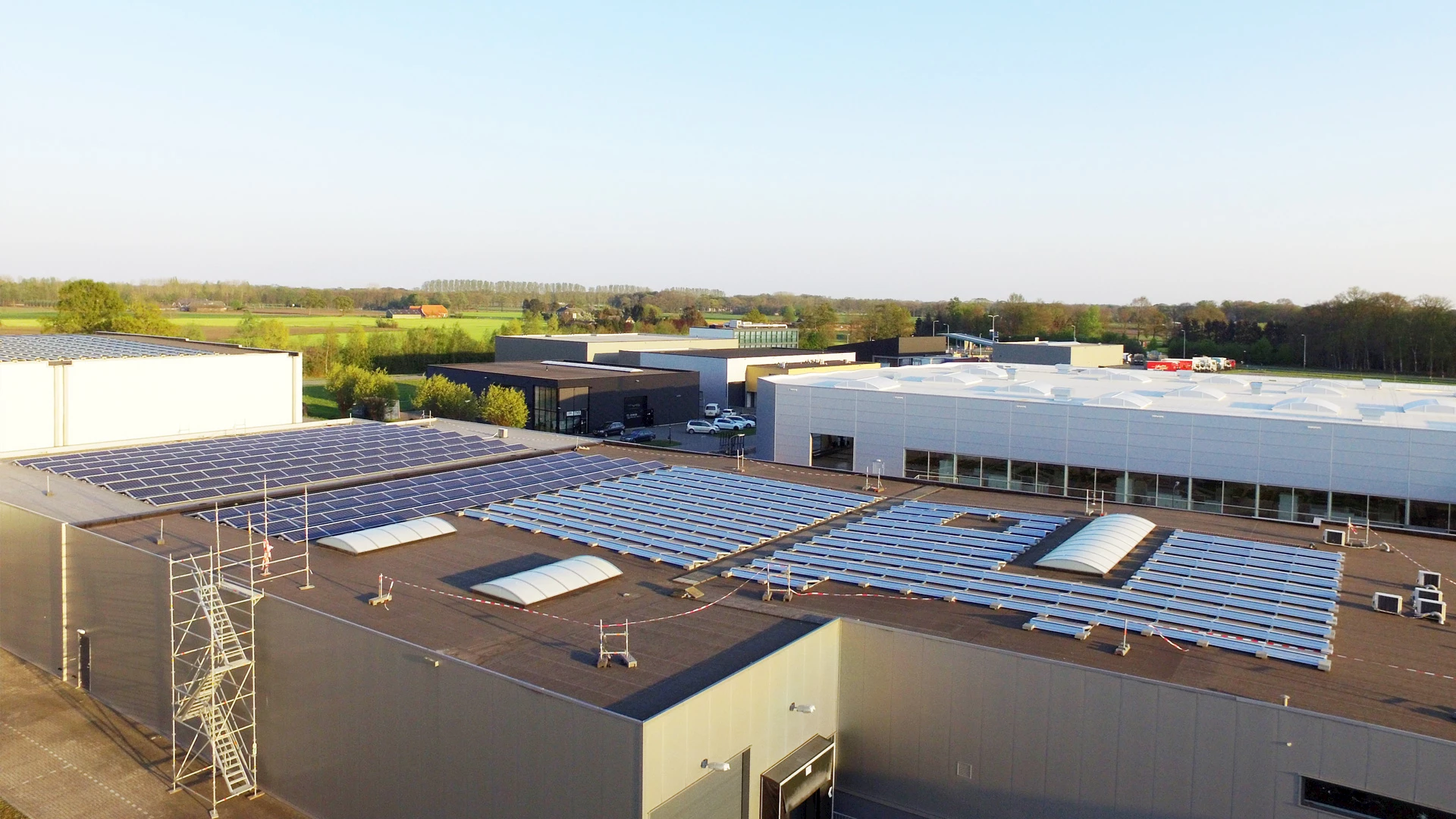 Solar panels on the roof of One Stop Mobile